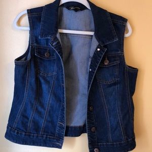 Dark denim vest